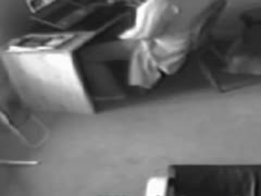 Glamorous wife masturbates under her desk gets recorded on a hidden cam 